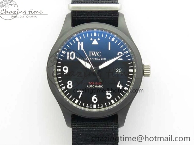 MIROTIME 1222 Pilot IW326901 Real Ceramic MK 1:1 Best Edition Black Dial On Nylon Strap MIYOTA FastDry 7126